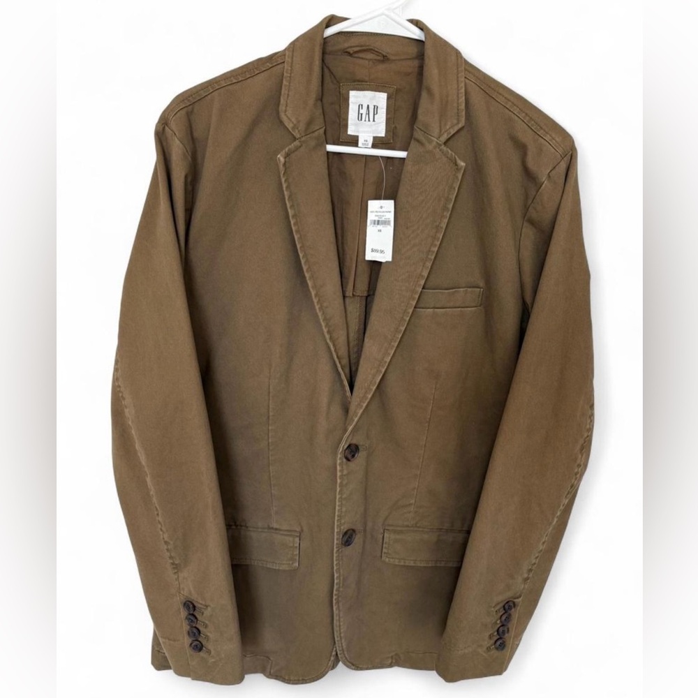 NWT Women Gap Greenish Brown‎ Button Blazer Jacket XS Business Casual Streetwear